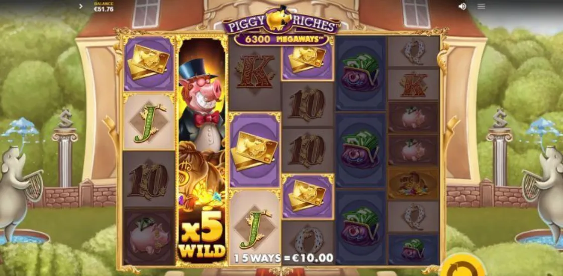Интерфейс игрового автомата Piggy Riches Megaways