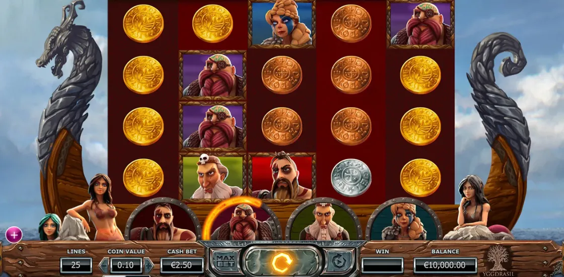 Интерфейс игрового автомата Vikings Go Berzerk