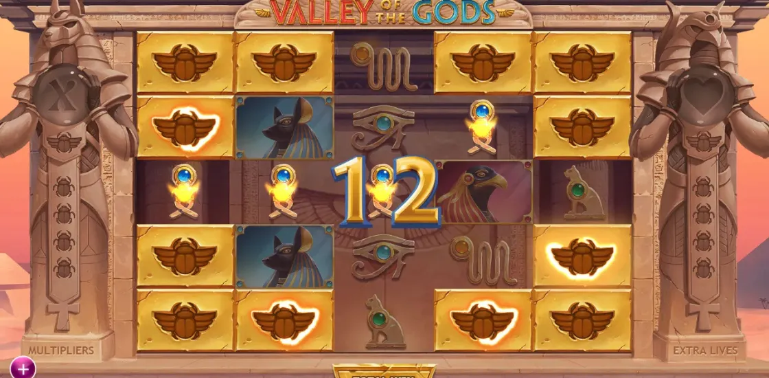 Интерфейс игрового автомата Valley of the Gods
