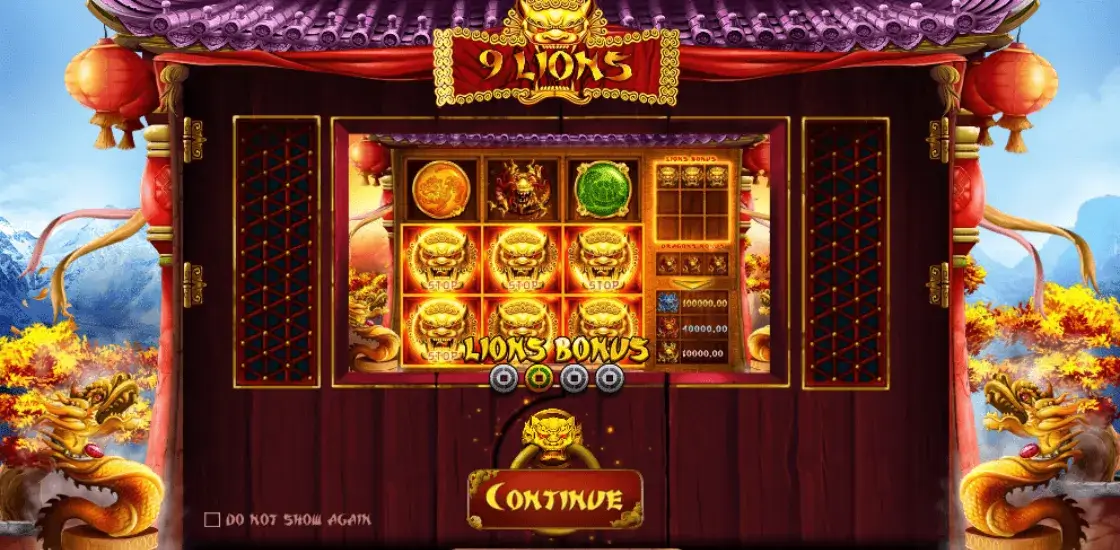 Интерфейс игрового автомата 9 Lions