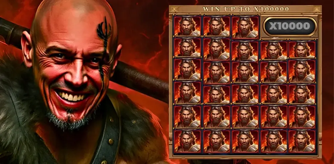 Геймплей слота BATTLE RAGE с символами и визуальными эффектами во время заноса