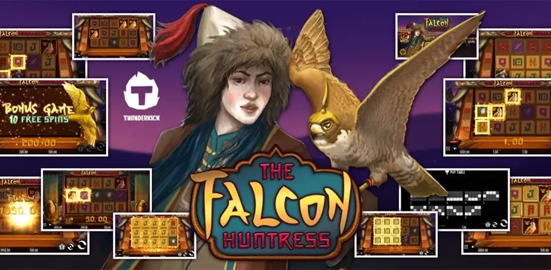 Интерфей слота The Falcon Huntress от Thunderkick