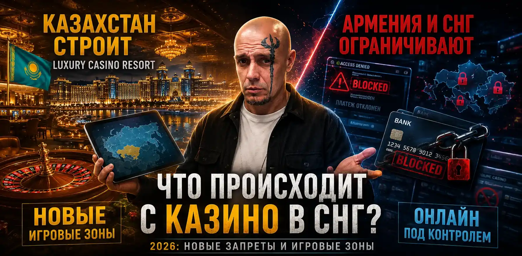Гемблинг в СНГ 2026 — Казахстан открывает казино, Армения усиливает ограничения