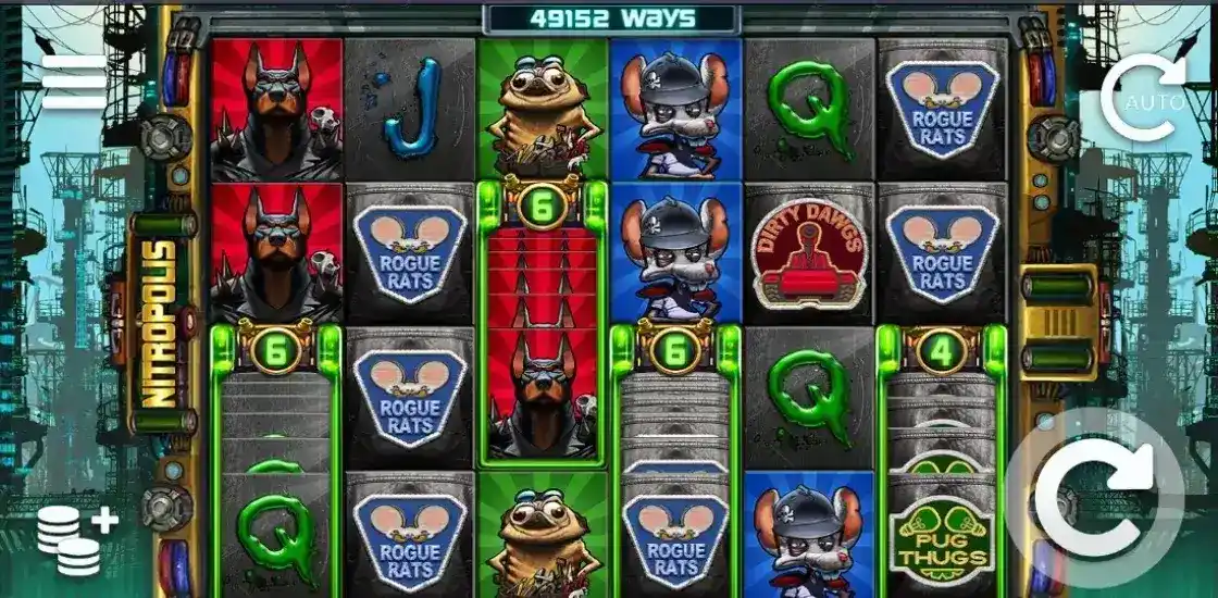 Интерфейс игрового автомата Nitropolis