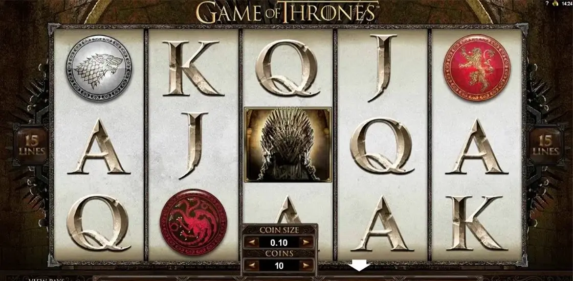 Интерфейс слота Game of Thrones