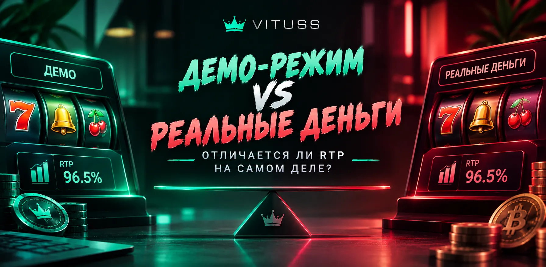 Сравнение RTP демо-режима и игры на реальные деньги.