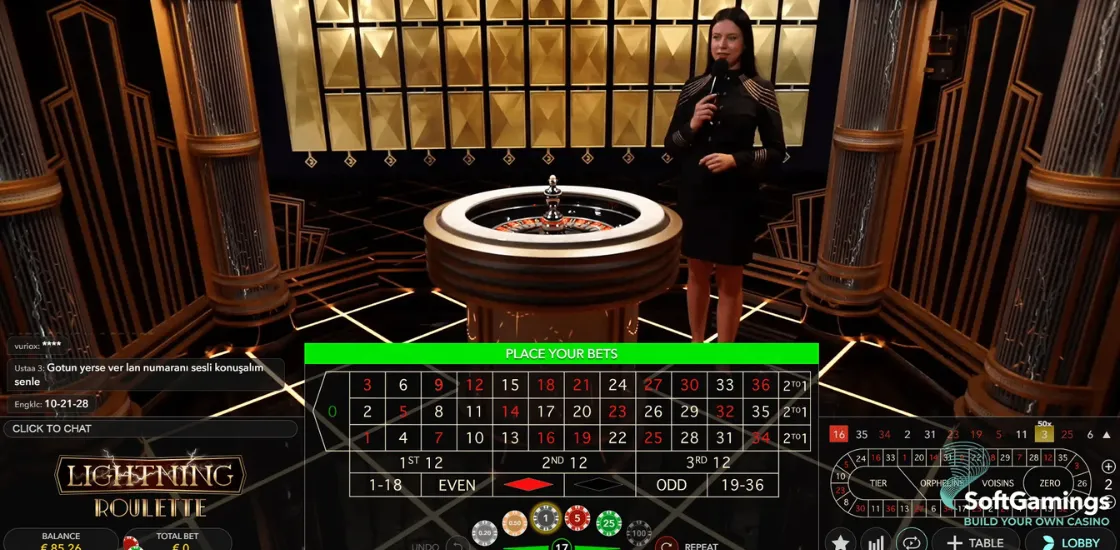 Интерфейс игрового автомата Lightning Roulette