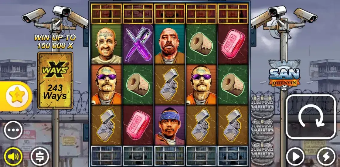 Интерфейс игрового автомата San Quentin xWays