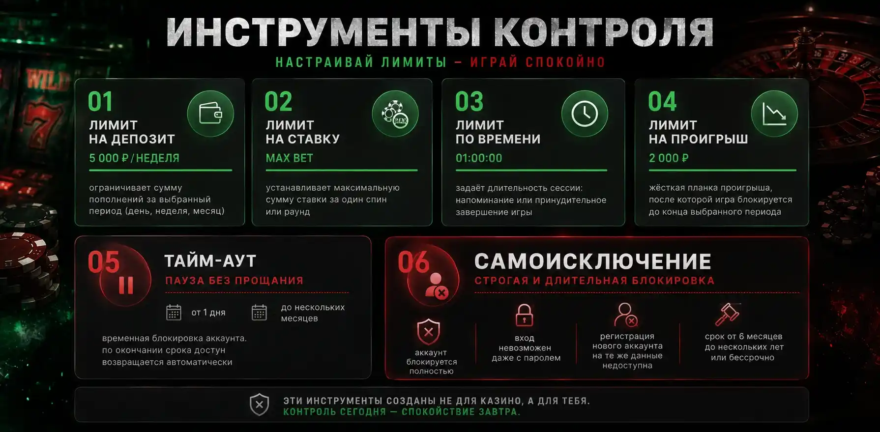 Раздел ответственной игры в казино.