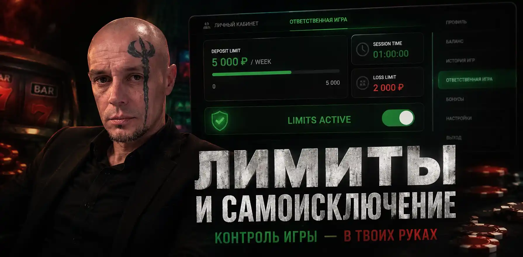 Настройки лимитов в онлайн-казино.
